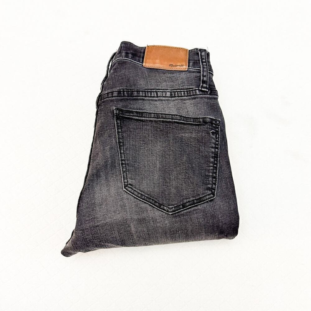 Madewell Cali Demi-Boot Charcoal Black Denim Jeans Raw Hem Size 26 P